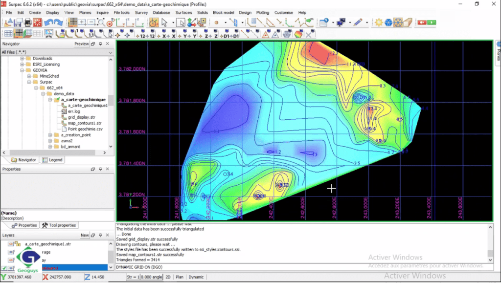 Module formation surpac carte