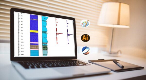 Strater & Illustrator : Création de Log stratigraphique et sections de forage